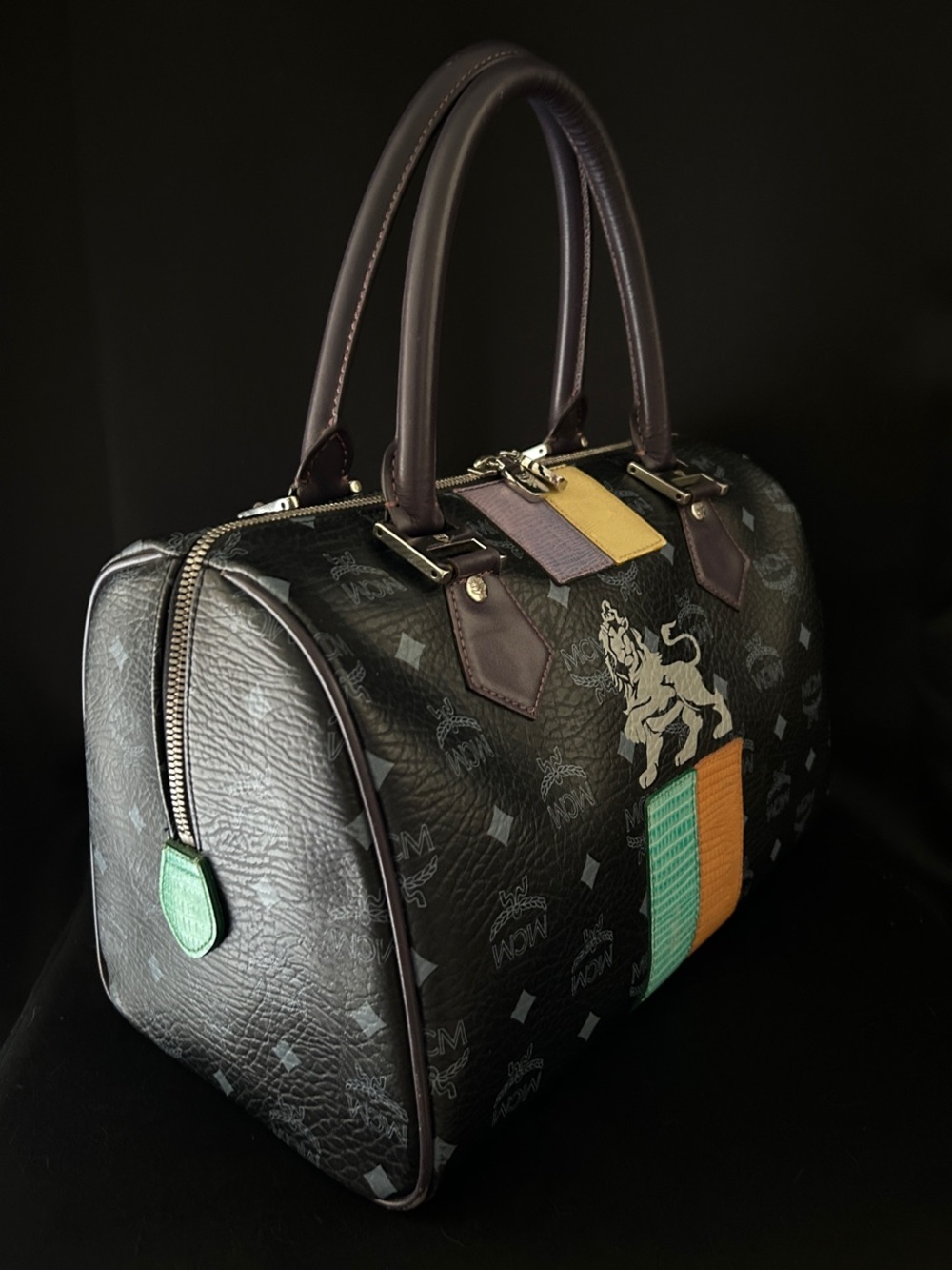 MCM Visetos Princess Lion Boston
Bag